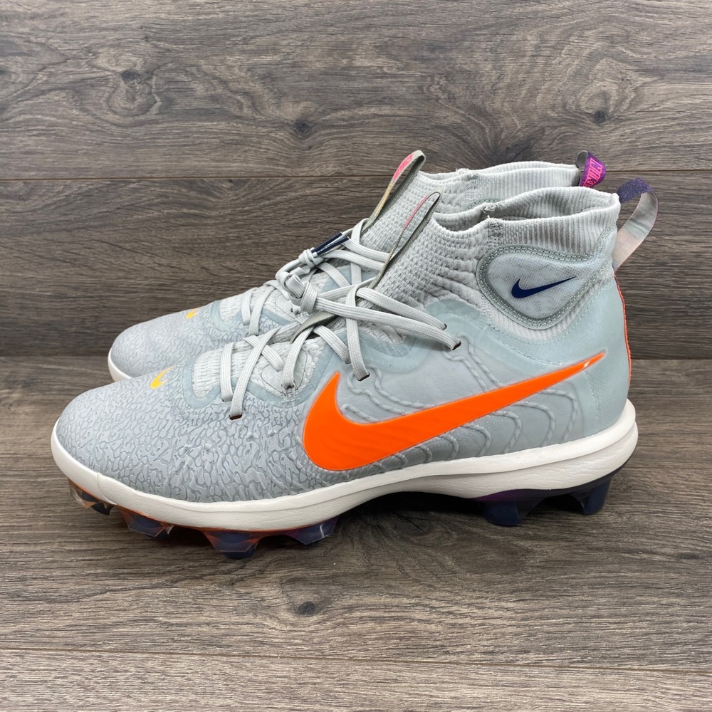 Nike Huarache NXT Baseball Cleats Mens 13.5 Grey Orange HF1137-001